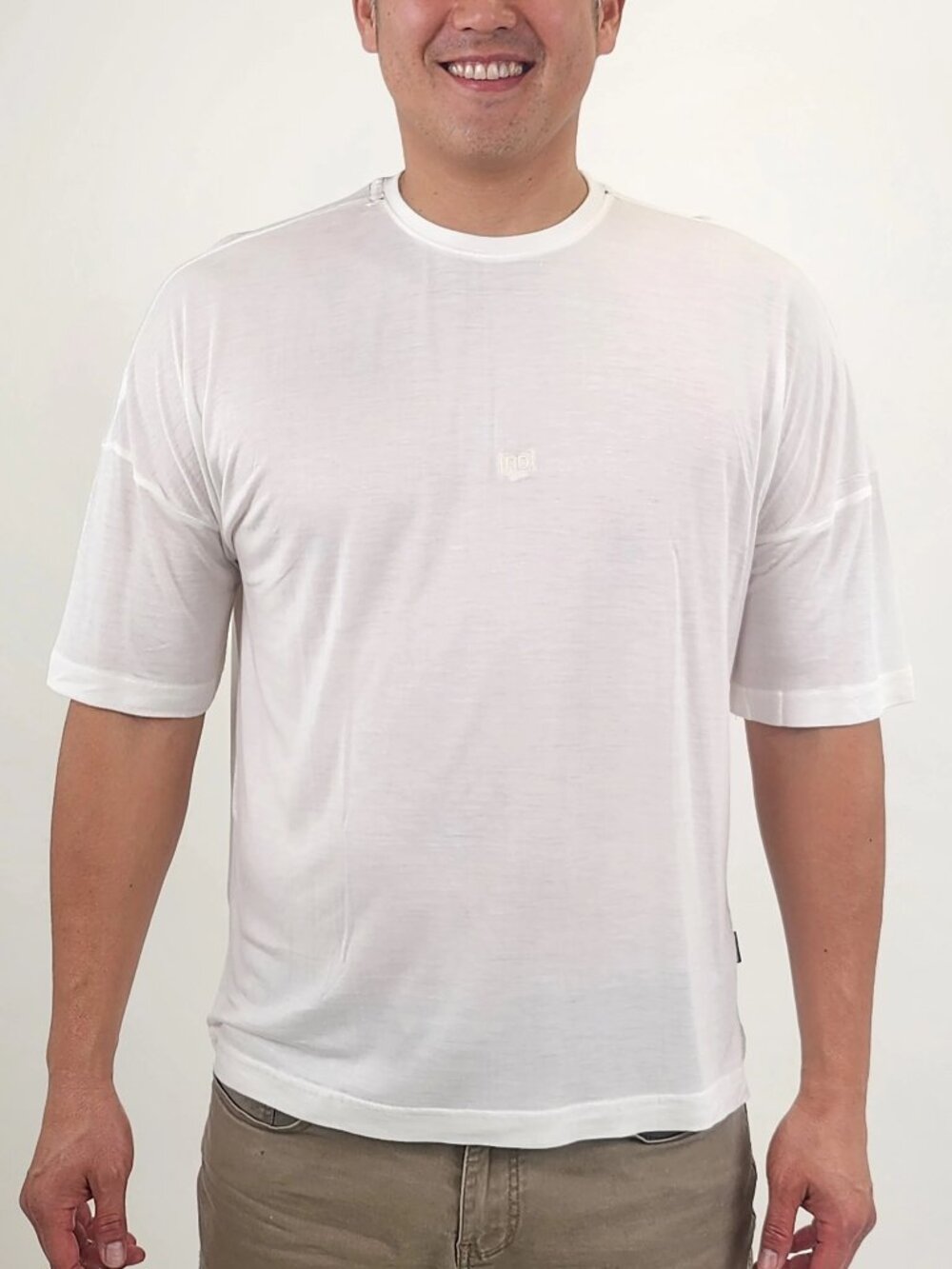 Reese De Luca White Drop Shoulder Short Sleeve T-Shirt/15476
